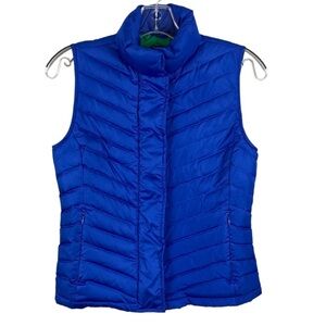 Talbots Blue Quilted Down Vest Size P